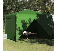 Augerlite Gazebo verde, 290 x 290 x 251 cm, in tessuto, gazebo pieghevole per giardino, terrazza, balcone, con borsa per il trasporto, protezione solare, protezione dalla pioggia e dal vento, per