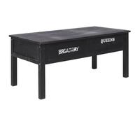 Augerlite Tavolino da caffè nero in legno di paulonia e pioppo, 100 × 50 × 45 cm, con 2 cassetti per spazio e ripiano in soggiorno, tavolino con mensola per libri