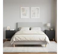 Augerqir 2 comodini in legno nero, 43 x 34,5 x 50 cm, con vano portaoggetti, design vintage, per camera da letto, soggiorno, corridoio, accanto al letto