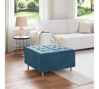 Augerqir Sottomano con cuscino blu in velluto, 80 x 80 x 45 cm, spazio nascosto per salotto e poggiapiedi per interni