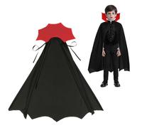 Augesak Vampire Cape Halloween Bambino con Colletto,Mantello Vampiro Bambini-Nero e Rosso Double Sided,Costumi Vampiro per Bambino,per Halloween Carnevale Giochi Ruolo A