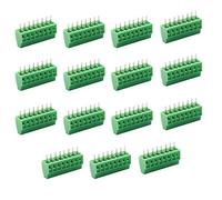 Augiimor 15PCS G/KF128 8 pin passo 2,54 mm PCB vite morsettiera connettore 150 V 6A PCB montaggio a vite morsettiera connettore (verde)