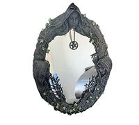 Augnongly Specchio da parete con tripla dea lunare e specchio retrò a punta