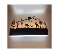 Augrous LED Lampade da parete Cervo Forma Design Sottosopra Luce a muro con Acrilico Ferro interno Decorazione per Camera da letto Soggiorno, 12W