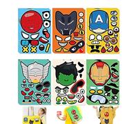 AUGTYRLV Cartoni animati personalizzati - Stickers per bambini con supereroi - 6 stili unici - Impermeabili e riutilizzabili - Regali per feste e decorazioni per pacchetti
