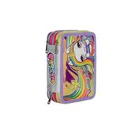 Auguri Preziosi Poopsie Astuccio Scuola Elementare Triplo, Astuccio Portapenne e Portamatite Pieno con 18 Matite Colorate, 18 Pennarelli e Set Cancelleria, Giochi Preziosi