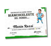 Auguriando Biglietto Auguri Calcio idea Regalo tifoso simpatico Gadget per la festa di compleanno calciatore biglietti umoristici grandi formato in italiano (Biancoceleste)