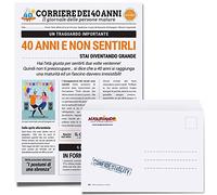 Auguriando Biglietto Auguri Compleanno 40anni Giornale Uomo Donna Originali Max Biglietti Idea Regalo cinquantenne Gadget Scherzi Divertenti (40 anni)