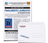 Auguriando Biglietto Auguri Laureato Giornale Laurea idea Regalo Laurea simpatico Gadget per la festa grande biglietti umoristici uomo (Laureato)