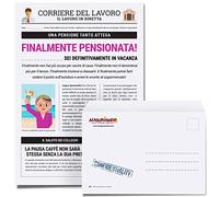 Auguriando Biglietto Auguri Pensione Donna Giornale Simpatico idea Regalo Pensionamento Divertente Gadget per festa neopensionato biglietti (Pensionata)