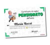 Auguriando Biglietto Pensionata Auguri idea Regalo Gadget per la festa pensionamento biglietti umoristici grandi formato in italiano (Pensionato)