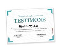 Auguriando Certificato Attestato Testimone Nozze Biglietto Auguri Matrimonio idea Regalo Testimoni Gadget per la festa di nozze Personalizzato compilabile grandi formato in italiano (Uomo)