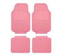 August Auto Set di 4 tappetini per auto in gomma resistenti, resistenti per tutte le stagioni, colore rosa, per donne, ragazze, universali, impermeabili, per berlina, SUV, camion, furgoni, colore