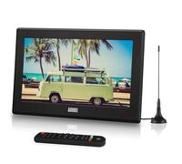 August DA100D 10 Pollici TV Portatile con Digitale Terrestre, PVR & Media | Televisore Portatile DVB-T2 con Timeshift Pausa e Riavvolgimento, USB, HDMI e AV,AC e Batterie AA Ricaricabili,12V Caravan TV