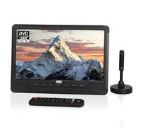 August DA383 10 Pollici TV Portatile con Lettore DVD Integrato, Registrazione HD TDT DVB-T2 Mini TV con Batteria Ricaricabile, CD/DVD/USB/SD, HDMI, AV - Aux out, Perfetto per Viaggi in Caravan e Casa