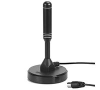 August DTA240 Antenna TV Interieur TNT HD potente Belgio, Digital e Digital UHD, Magnetica Magnetica, Piccola, Portatile, Discreta, UHF VHF per Soggiorno, Caravan Camping-Car, Cavo 2m - Nero