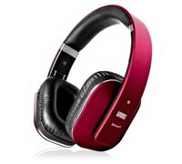 August EP650 Cuffie wireless over-ear, Bluetooth 5.1 aptX LL + NFC | Cuffie stereo con EQ, microfono per vivavoce, multipoint, aux 3,5 mm, archetto regolabile, 20 ore di riproduzione - Rosso