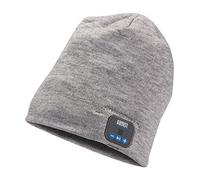 August EPA20 Berretto Bluetooth Uomo Dona Musica Wireless Grigio per Telefono con Cuffie Auricolare 5.0 Impermeabile Invernale Ricaricabile Capello Termico a Maglia Running Corsa Correre Esercizio