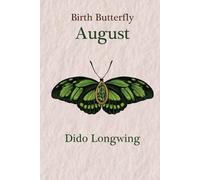 (August) Green Birth Butterfly Dido Longwing Gemstone Line Paper Writing Journal, 100 Pages, 6” x 9” Lined Paper Notebook, Hardcover