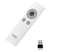 August LP200 Puntatore wireless con laser rosso - portata 15m | Telecomando USB con custodia, 2.4GHz per PPT/Keynote/Prezi, Plug&Play per Windows/Mac/Linux - Bianco