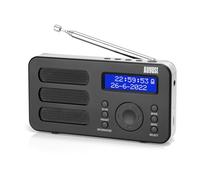 August MB225 Radio Portatile DAB DAB+ FM, Radio Digitale a Batteria con Dual Radiosveglia, Radiolina Portatile Ricaricabile con 40 Preselezioni, RDS, 20 Ore, Stereo/Mono, Presa per Cuffie - Nero