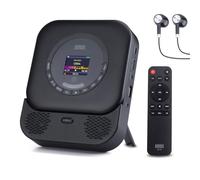 August SE15 Lettore CD Portatile con Bluetooth 5.3, USB, AUX In/Out,Stereo CD Player 6W, Lettori CD Batteria Ricaricabile, EQ, Antiurto, Ripeti, Montaggio a Parete, Cuffie e Telecomando Inclusi