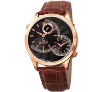 August Steiner AS8010RGBR Dual Time Cinturino IN Pelle Marrone Orologio da Uomo