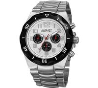 August Steiner AS8161SS Quarzo Svizzero Giorno Data Gmt Argento Orologio da Uomo