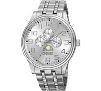 August Steiner AS8174SS Mese Giorno Data Am Pm Contatori Argento da Uomo Watch