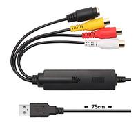 August VGB350 Video Grabber VHS a DVD Scheda di Acquisizione Video USB, Convertitore Video Analogico Digitale Compatibile con Windows, Supporta SECAM PAL NTSC, Adattatore Scart/Software Editing