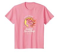 August Woman: Fuoco e Magia Regalo di Compleanno Maglietta, Bambini, Rosa, 3 Anni
