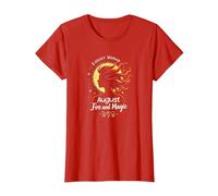 August Woman: Fuoco e Magia Regalo di Compleanno Maglietta, Donna, Rosso, 3XL