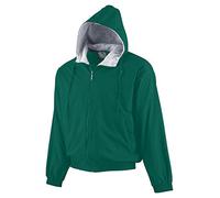 Augusta Sportswear - Giacca da uomo in taffetà con cappuccio, foderata in pile Verde scuro L