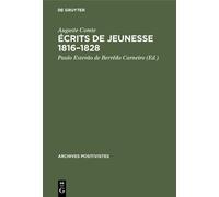 Auguste Comte Écrits de Jeunesse 1816-1828 (Copertina rigida)