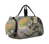 Auguste Renoir - Borsone da viaggio per ragazze con disegno di pianoforte, borsone da viaggio per bambini, borsone da palestra per bambini, Claude Monet Camille su una panca pittura a olio, classico