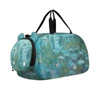 Auguste Renoir - Borsone da viaggio per ragazze con disegno di pianoforte, borsone da viaggio per bambini, borsone da palestra per bambini, Nympheas Claude Monet pittura ninfea, classico