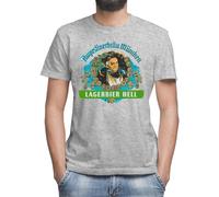Augustiner Munich Beer - Maglietta da uomo con scollo rotondo e maniche corte, grigio., M