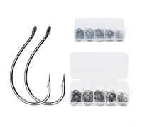 AugustknowU 100 Count 2 Spinato Singolo Gancio Pack Per Morbido Worm Bait Fishing Rigging Upside Down Hook Style Carbon Steel Material