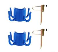 AugustknowU 2 unità di supporto per ombrellone da prato con maniglia integrata per un facile inserimento nel terreno in metallo zincato, per pali da 20-35 mm solo per uso esterno