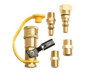 AugustknowU 5 adattatori a innesto rapido per camper, valvola a globo da 10,2 cm, per giunti esagonali per tubi flessibili