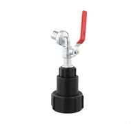 AugustknowU Accessorio giunto IBC con ingresso S60x6 e doppie uscite a 1/2 pollici e 3/4 pollici per sistemi di irrigazione dell'acqua piovana e configurazioni di serbatoi portatili (lega)