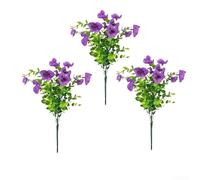 AugustknowU Bouquet artificiale di eucalipto e petunia a sette mazzi, progettato per cerimonie nuziali, decorazione balcone e patio, uso interno (1)
