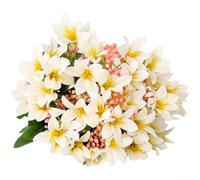 AugustknowU Bouquet di giglio artificiale a 18 steli in tessuto di seta per lo styling del balcone, il tavolo del libro degli ospiti di nozze e servizi fotografici di stile di vita (beige)