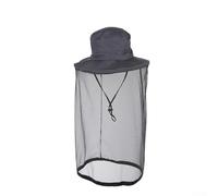 AugustknowU Cappello Boonie in rete con rete, leggero e portatile per una protezione efficace contro gli insetti durante le attività all'aperto (grigio scuro)