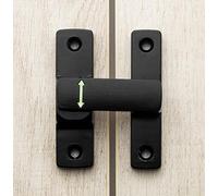 AugustknowU Chiavistello in lega di zinco con tecnologia fosforescente per uso notturno, regolabile a 90 gradi e 180 gradi senza forare (nero)