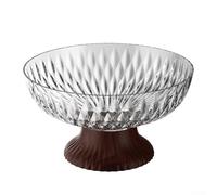 AugustknowU Ciotola per frutta rialzata con venature del legno, pratico drenaggio, per snack, presentazione di frutta (colore trasparente)