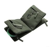 AugustknowU Comodo portagioie da viaggio con design di facile accesso per riporre e organizzare anelli, collane, bracciali in un unico posto sicuro (verde)