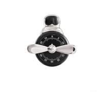 AugustknowU Conto alla rovescia con movimento meccanico e magnete integrato per l'uso a mani libere su superfici metalliche verticali, raggio di 60 minuti con suoneria distinta (nero)