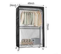 AugustknowU Copertura per appendiabiti in tessuto Oxford 210D resistente, design impermeabile e antipolvere, facile accesso con cerniera, pannello frontale in PVC trasparente e scomparti laterali