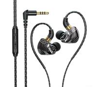 AugustknowU Cuffie intrauricolari cablate con microfono e bass boost per gaming, musica, sport e uso mobile, con suono surround 9D e design ergonomico della punta dell'orecchio (A)